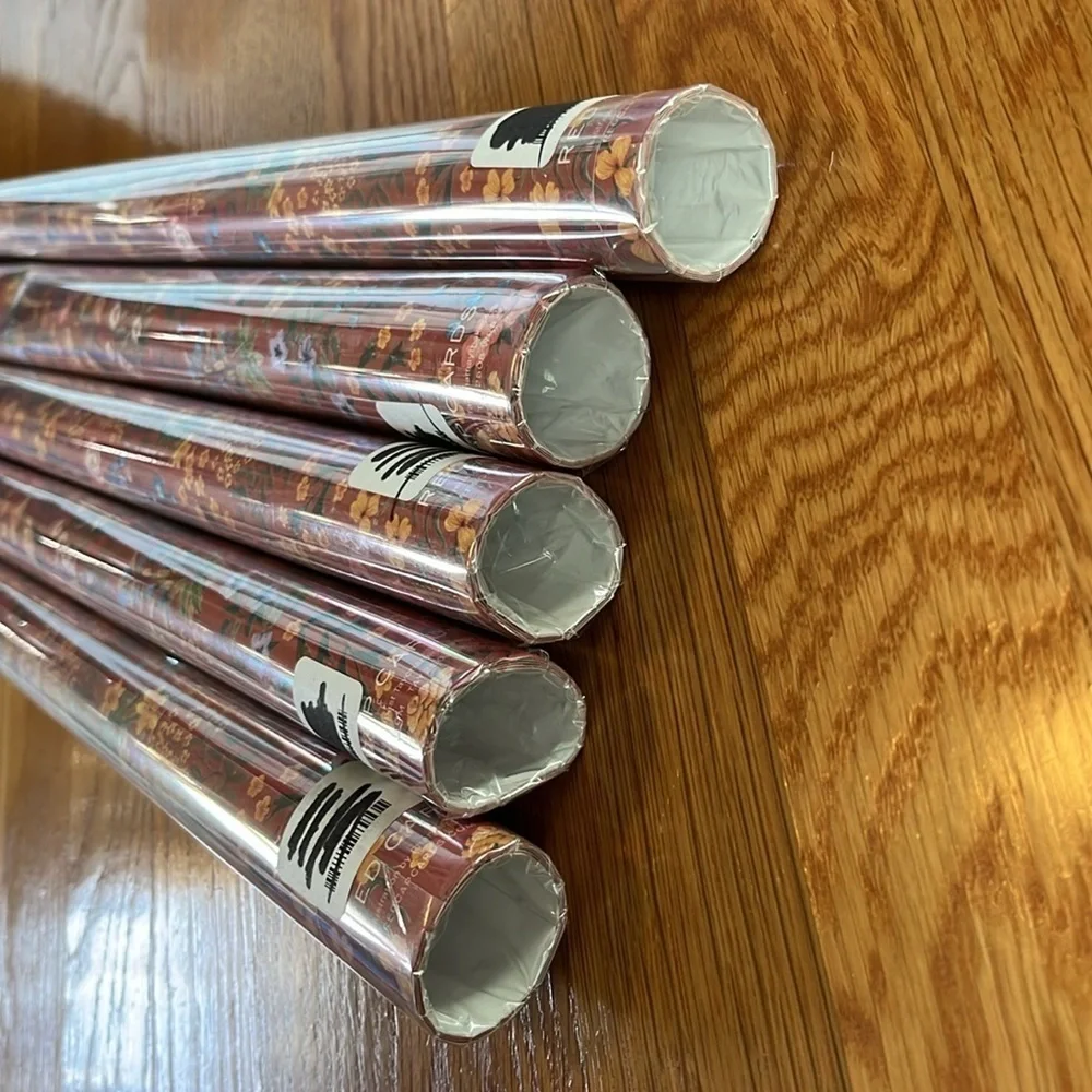 Anthropologie Red Plum Wrapping Paper NIP Set of 5 Rolls